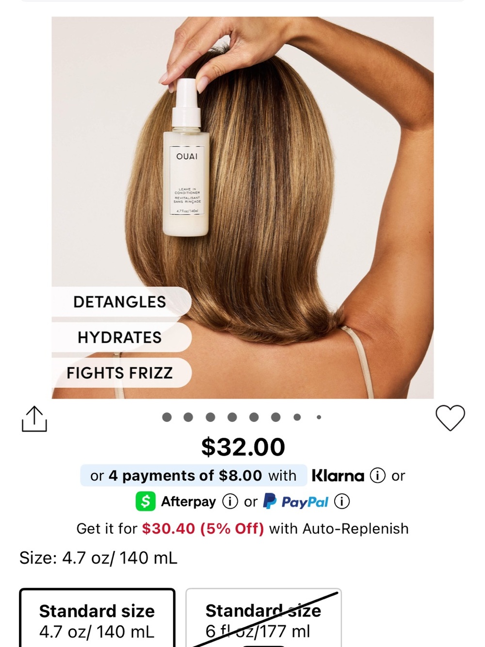 OUAI Cream Leave-In Conditioner Spray - Picture 3 of 4